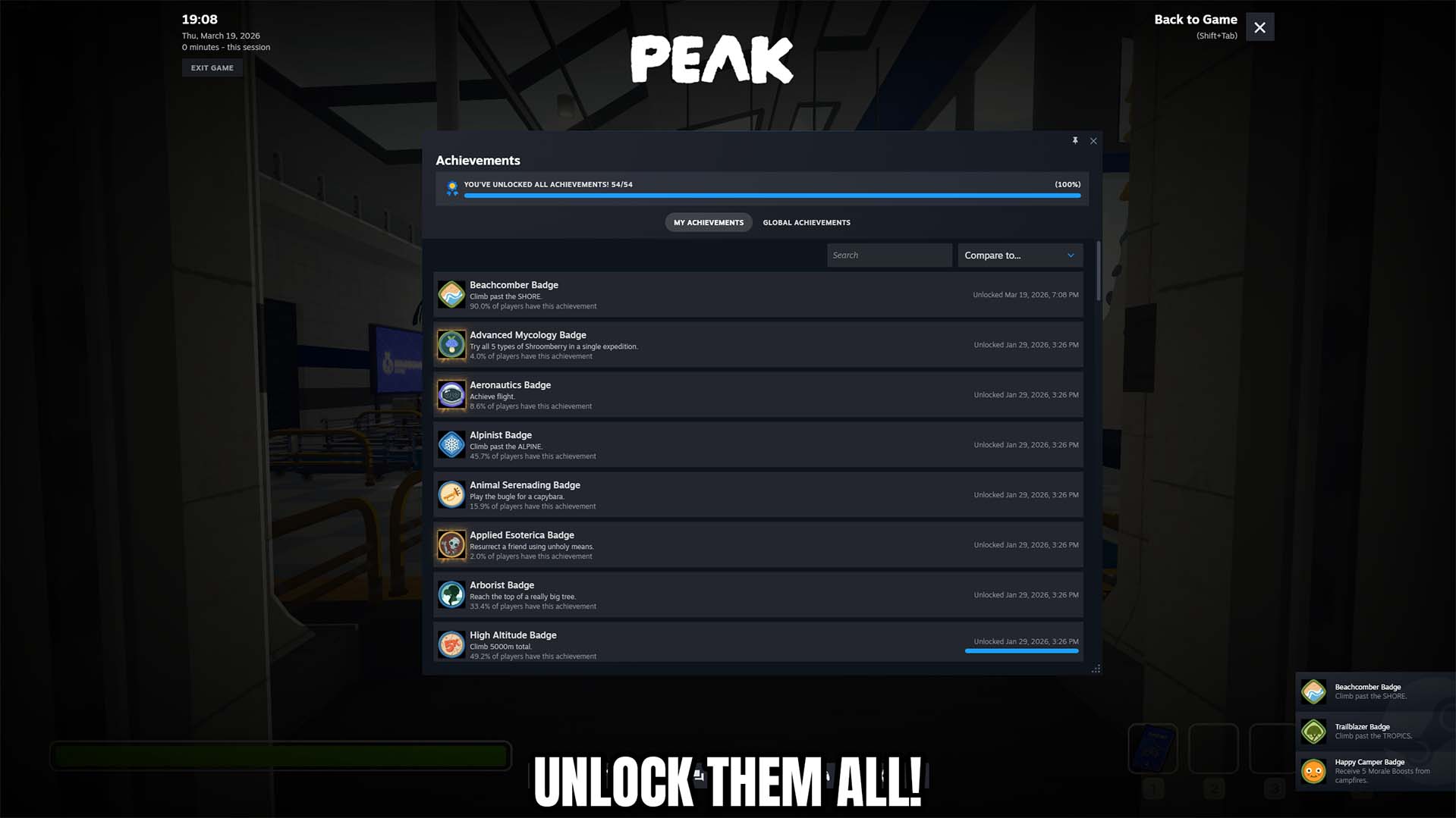 PEAK — Achievement Unlocker (screenshot 2)